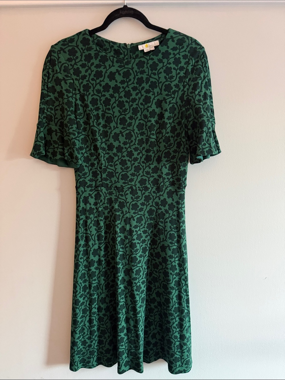 Boden Green Floral-Print Midi Dress